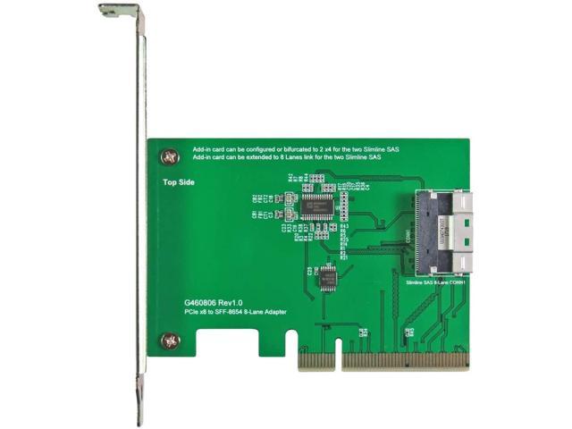 Micro SATA Cables PCIe Gen3 8-Lane to Slimline SAS HD (SFF-8654) 8i Adapter