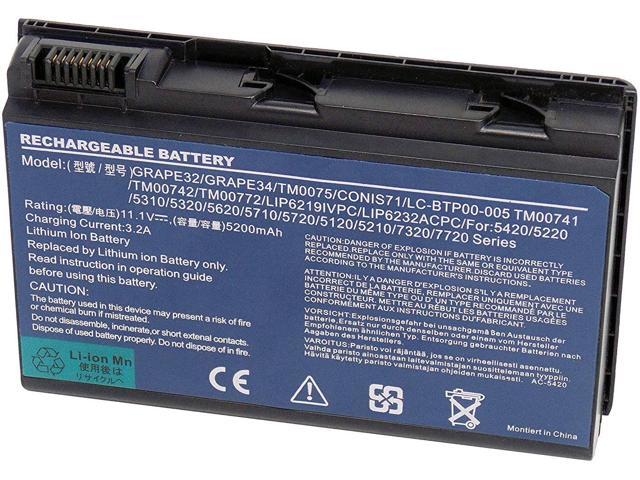 Hubei 11.1V 5200mAh GRAPE32 GRAPE42 TM00741 TM00751 CONIS71 CONIS41 Laptop Battery for Acer TravelMate 5220 5520 5310 5320 5330 5710 5720 7220 7320.