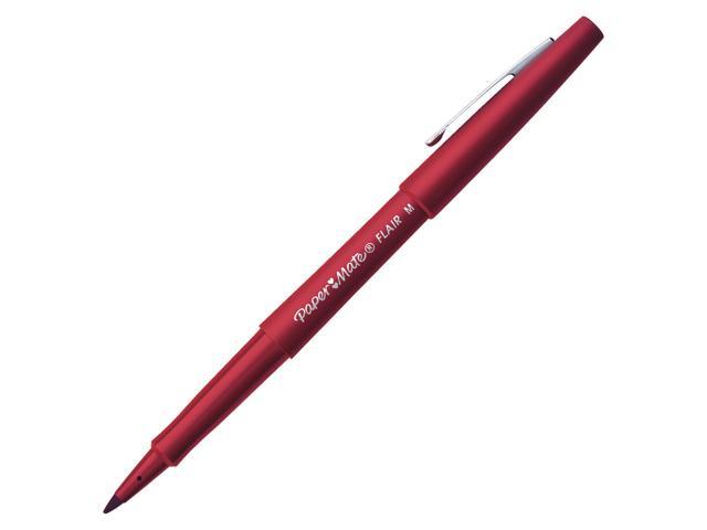 Paper Mate Flair Felt Tip Pens, Medium Point, Red, Pack of 12