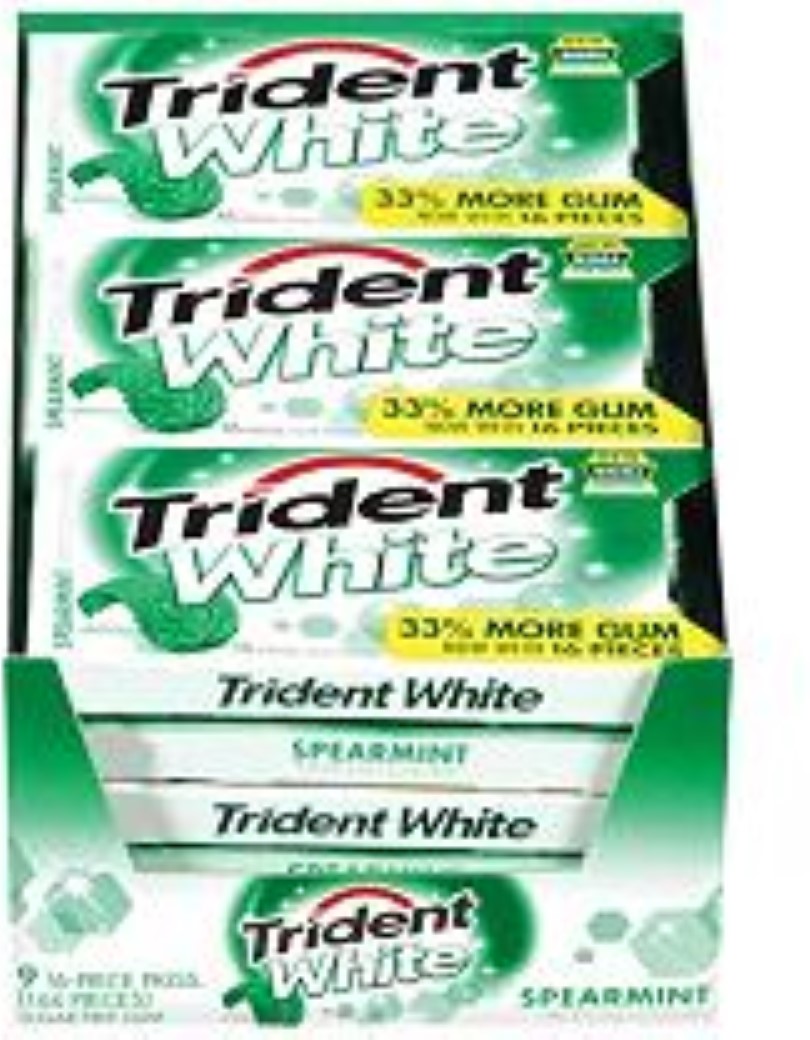 Trident White Sugar-Free Spearmint Gum, 16 Pieces, 9 Count