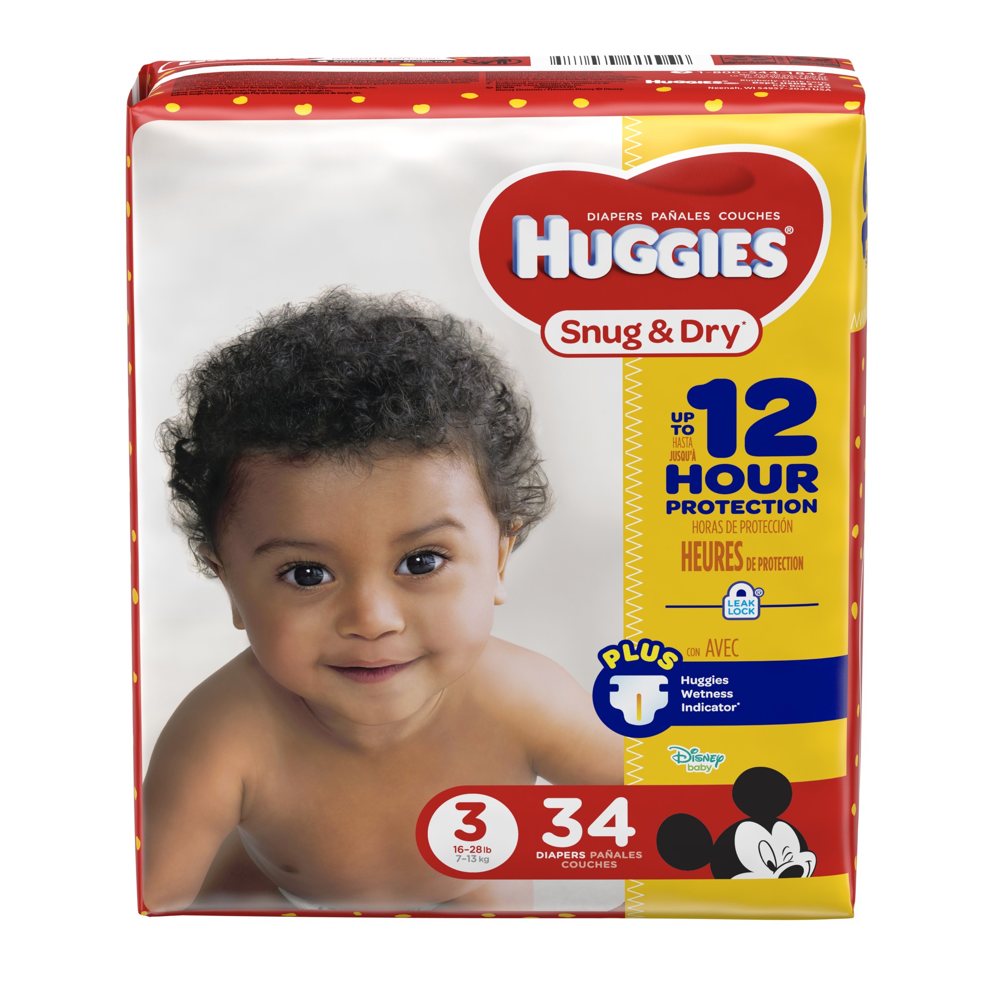 HUGGIES Snug & Dry Diapers, Size 3, 34 Diapers