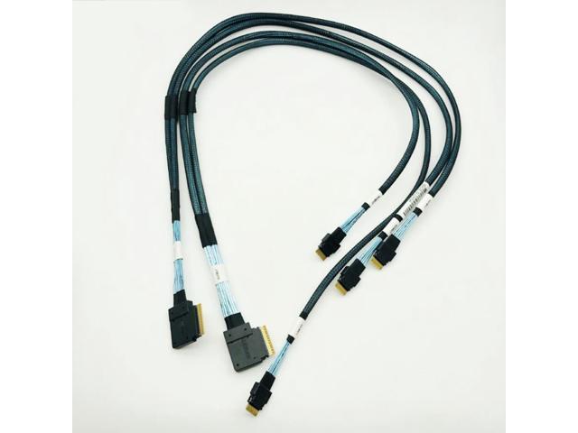 SAS Cable SFF-8654 to 4x SFF-8654 74Pin to 4x 38Pin 01KN140 for Lenovo R590 Motherboard 12x3.5 HDD Backplane Cord NVME SSD Cable