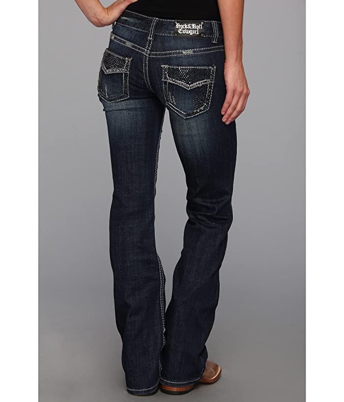 Rock and Roll Cowgirl Mid-Rise in Dark Vintage W1-3439 (Dark Vintage) Women's Jeans thumbnail