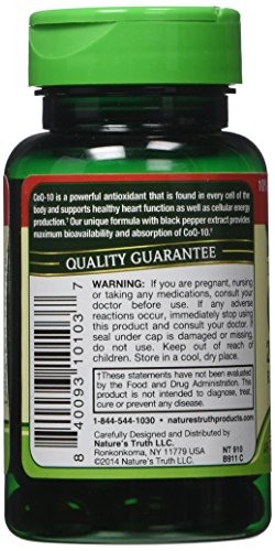 Nature's Truth CoQ-10, 200 MG Black Pepper Extract Softgels, 50 Ct | CVS thumbnail