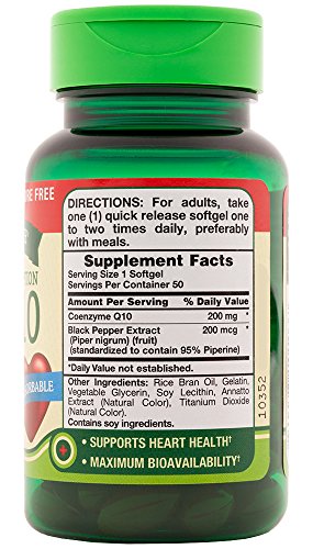 Nature's Truth CoQ-10, 200 MG Black Pepper Extract Softgels, 50 Ct | CVS thumbnail
