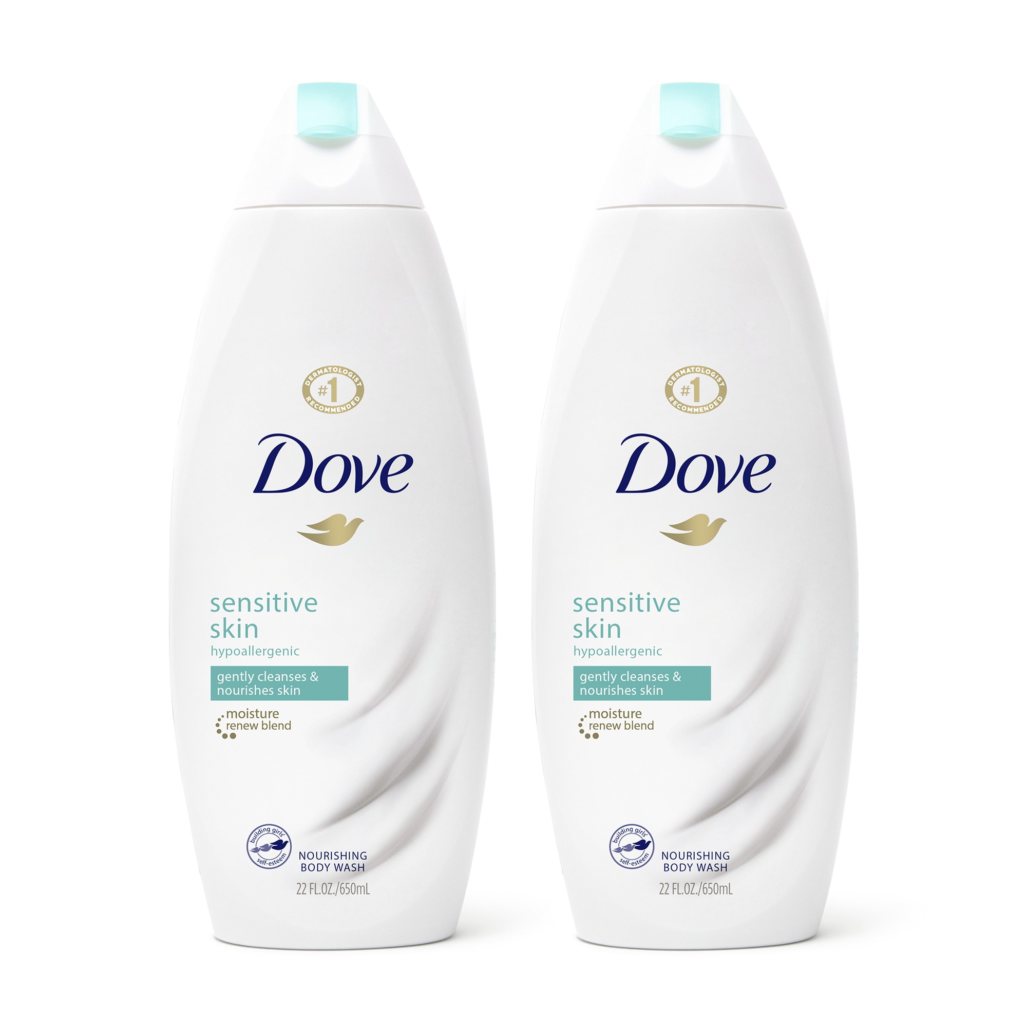 Dove Body Wash for Women Sensitive Skin Effectively Washes Away Bacteria While Nourishing 20 Oz  2 Count