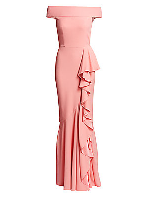 Alexander Mcqueen Off-the-Shoulder Draped Gown - 6990/Anemo - Size 36
