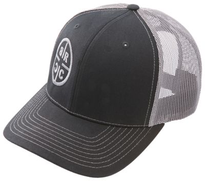 86291803 Mens Low-Profile Circle Logo Trucker Cap, Black & Grey