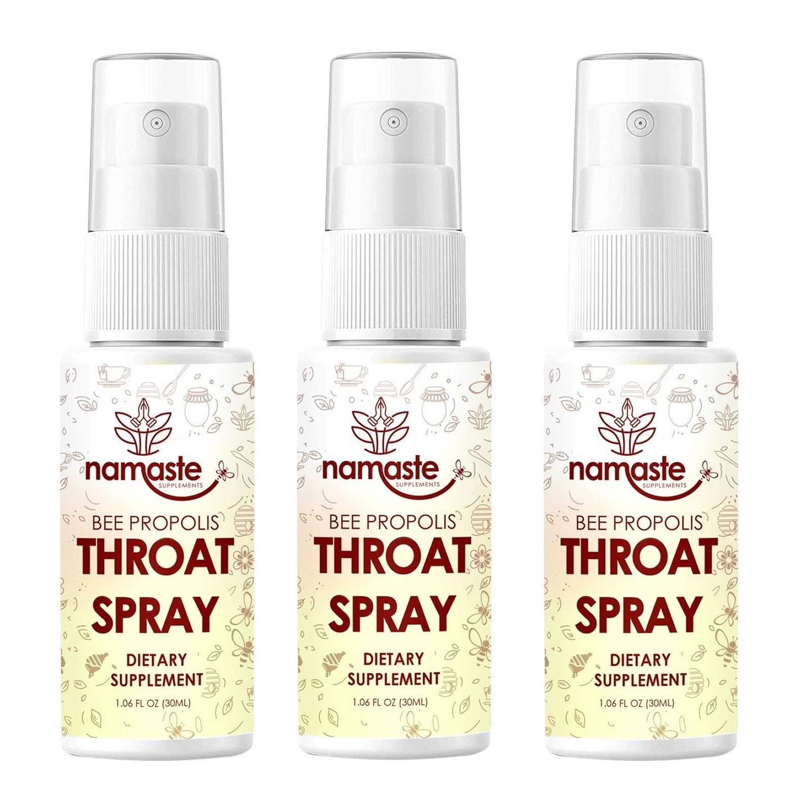 Namaste Bee Propolis Soothing Throat Spray 3-Pack Natural Immunity Boosting