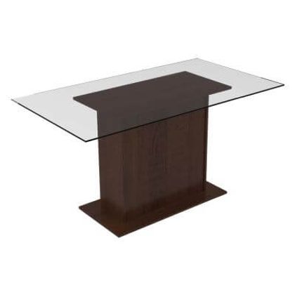 Mesa Madesa Retangular Tampo De Vidro 5330 Tabaco