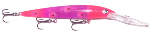 Warrior Lures Custom Painted Bandit Walleye Deep Jerkbait - Purple Salamander
