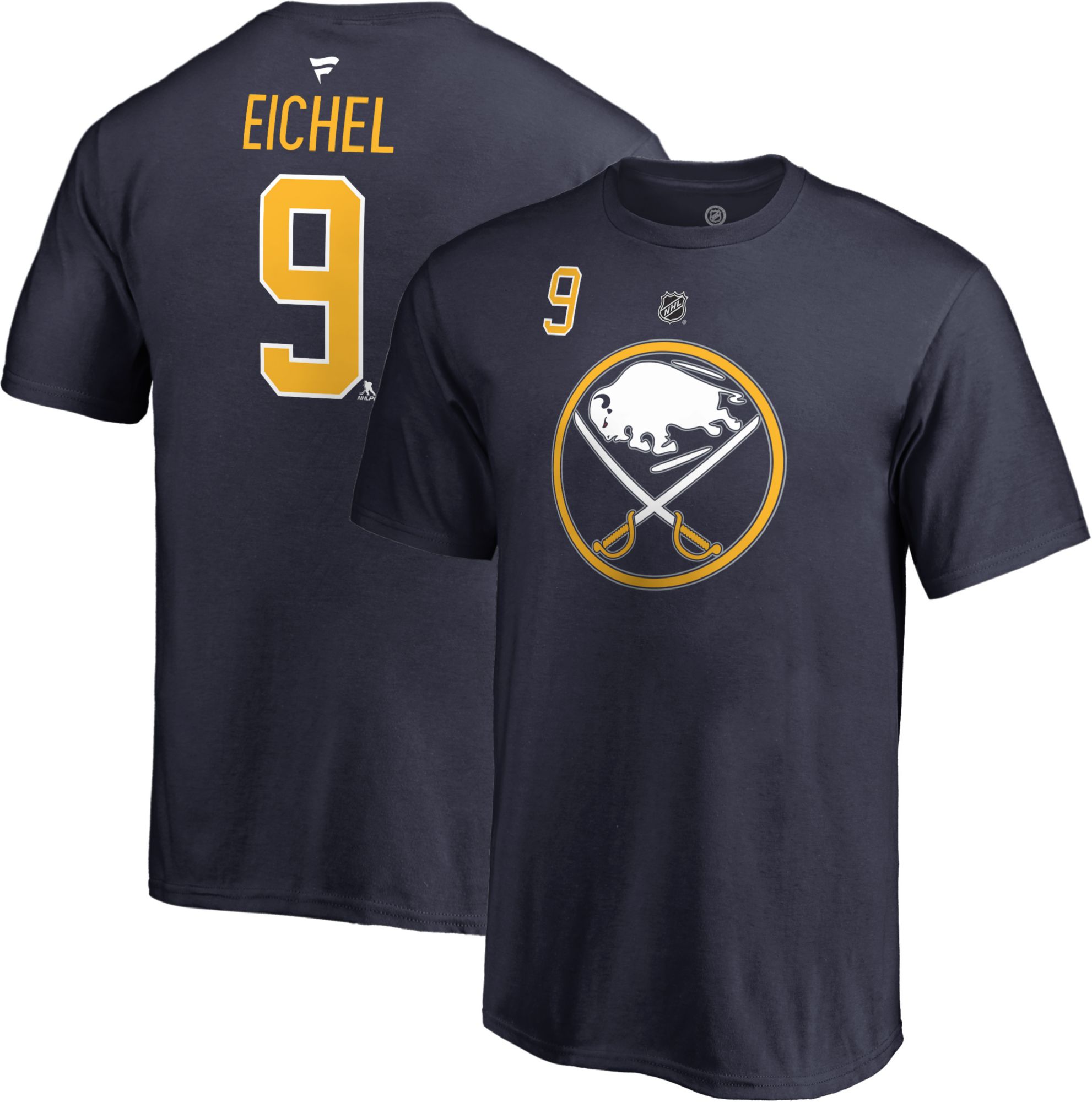 NHL Men's Buffalo Sabres Jack Eichel #9 Navy Player T-Shirt, XL, Blue