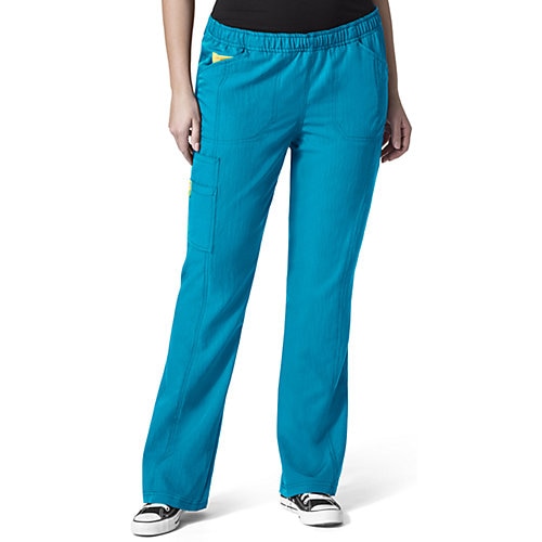 Custom Wonderwink Plus Boot Cut Cargo Scrub Pant Blue