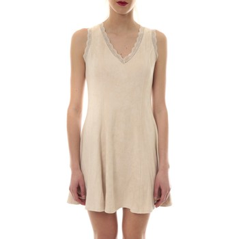 Korte Jurk Vera Lucy Robe Suedine Beige R 6229