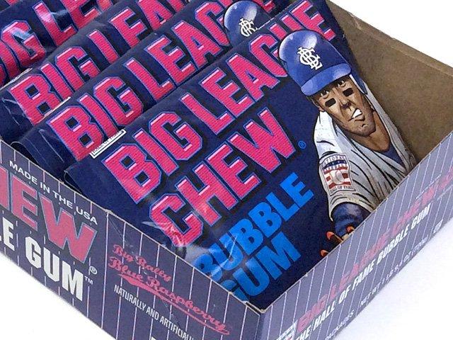 Big League Chew Big Rally Blue Raspberry Bubble Gum, 2.12 Oz, Pack of 12 Bubble Gum Bags