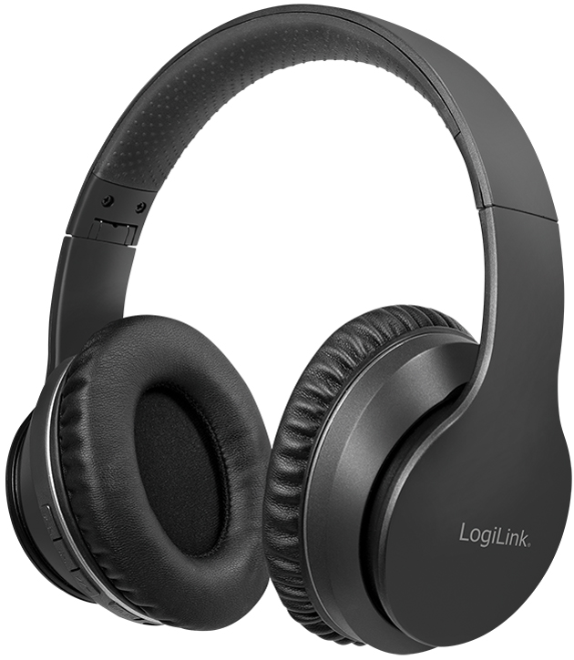 LogiLink BT0053 Over-ear Headphones Bluetooth Black Noise Cancelling