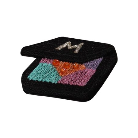 ID 7786 Black Make up Compact Patch Blush Cosmetic Embroidered Iron on Applique
