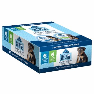 Blue Buffalo Baby Blue Natural Chicken, Lamb and Vegetable Recipe Variety Pack Wet Puppy Food, 3.5 Oz., Count of 12