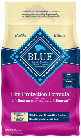 Blue Buffalo BLUE Small Breed Chicken & Brown Rice Senior Dry Dog Food, 2.3-kg