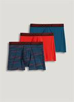 Jockey Active Microfiber Boxer Brief - 3 Pack, True Navy/shamrock Green/blue and Yellow Leaf, M
