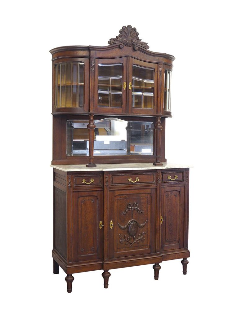 Antiker Buffet Schrank Mit Rundbogen Eiche B: 120 Cm (9797)