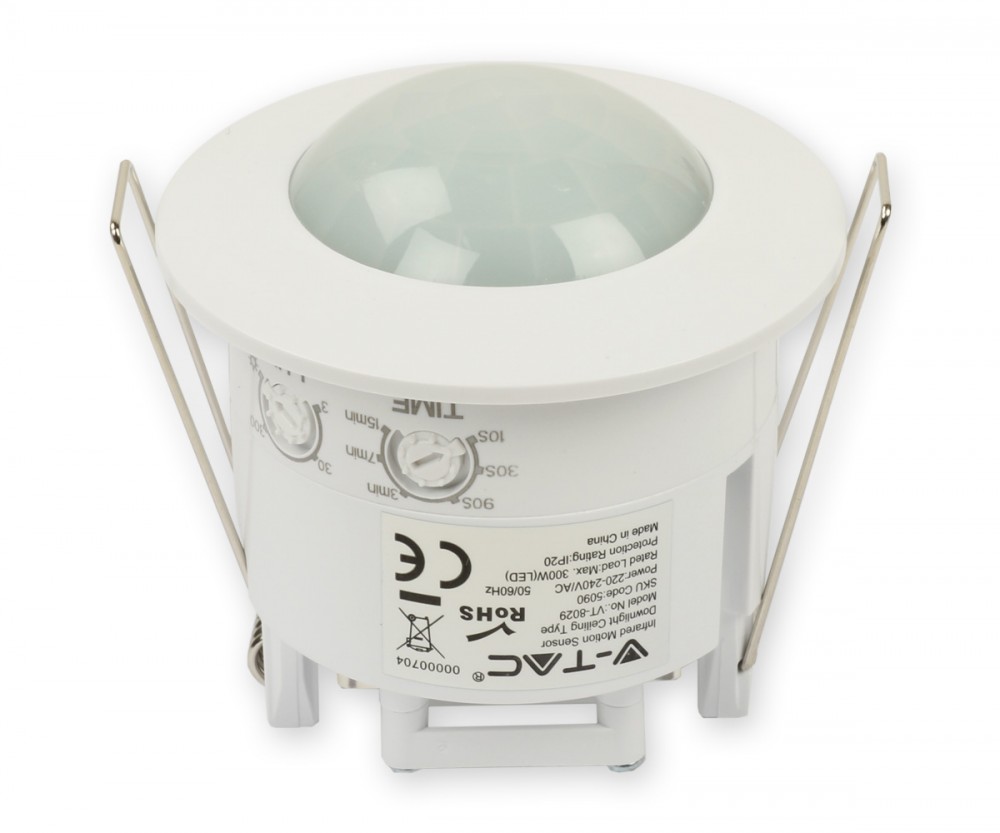 V-TAC 5090 Flush Ceiling-Mount Motion Detector 360° White IP20
