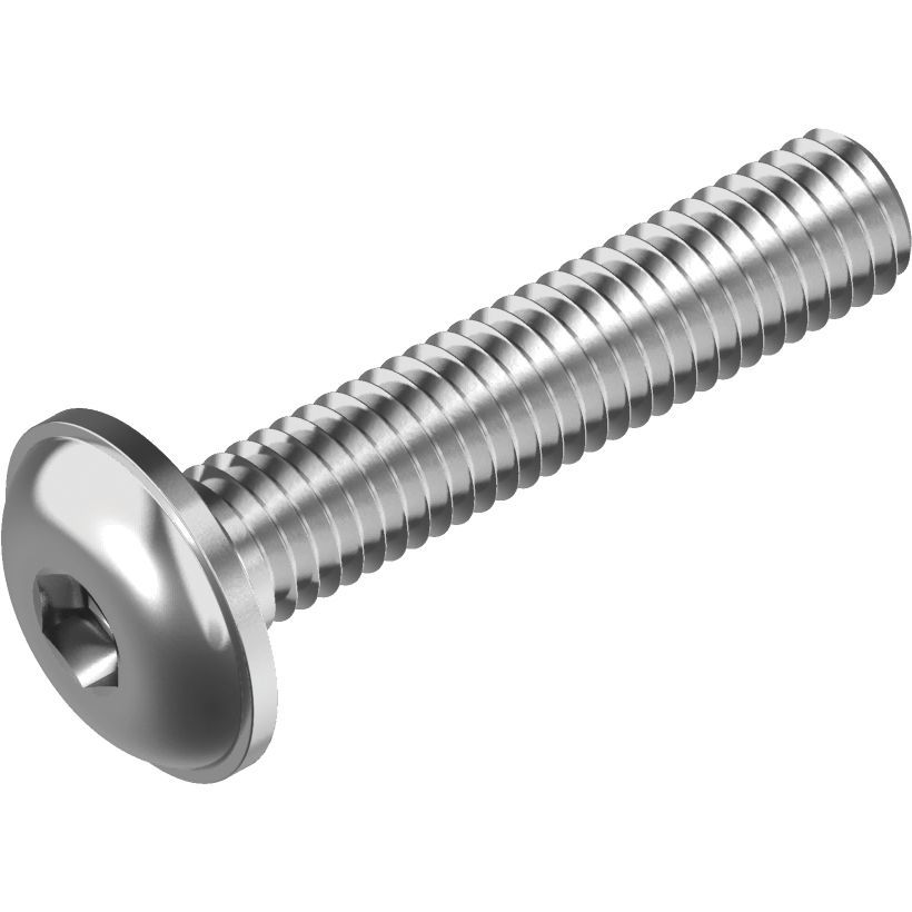 Wasi Linsenflanschschrauben Mit Isk, Vollgewinde WS 9335 ~Iso 7380-2 - A2 - M8X60/60