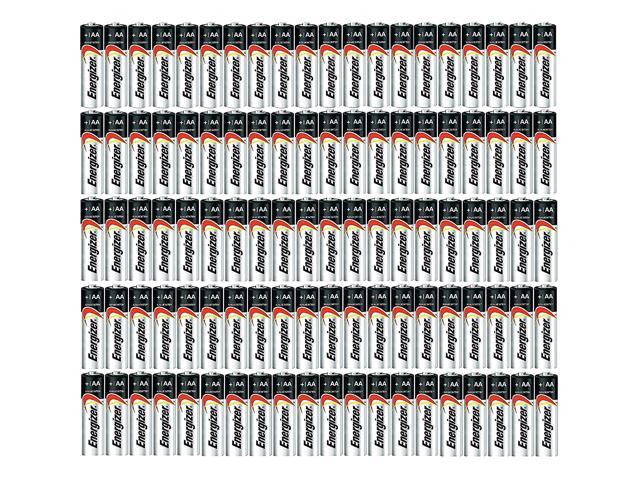 Energizer AA Max Alkaline E91 Batteries Made in USA - Expiration 12/2024 or Later - 100 Count