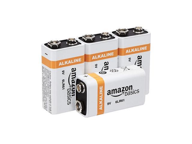 AmazonBasics 9 Volt Everyday Alkaline Battery - Pack of 4
