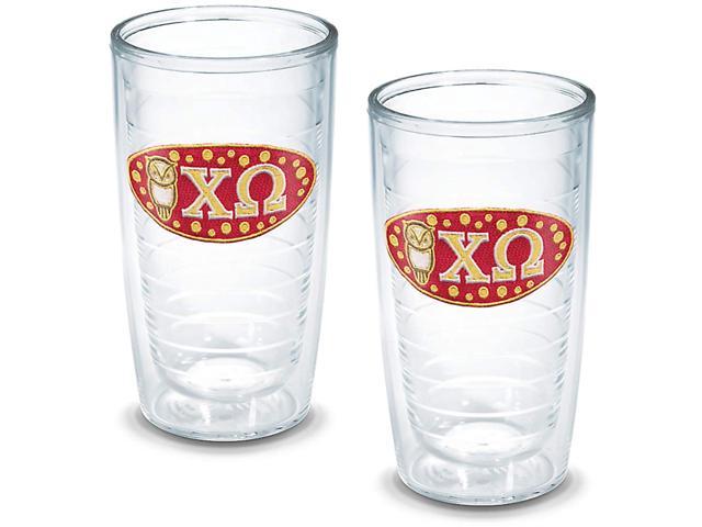 Tervis Chi Omega Sorority Tumbler (Set of 2), 16 Oz, Clear
