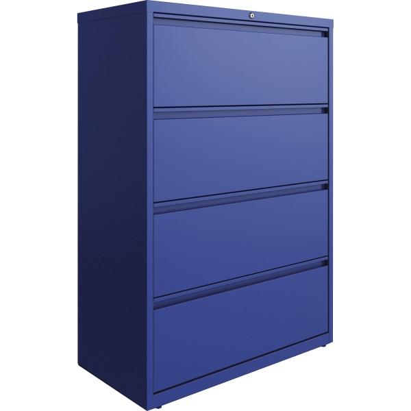 Lorell Lateral File, 4-Drawer, 36X18-5/8X52-1/2 , Blue (Llr03119)