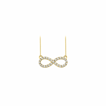 UBPD3042Y14CZ CZ Infinity Necklace in 14K Yellow Gold - 0.5 CT CZs, 26 Stones