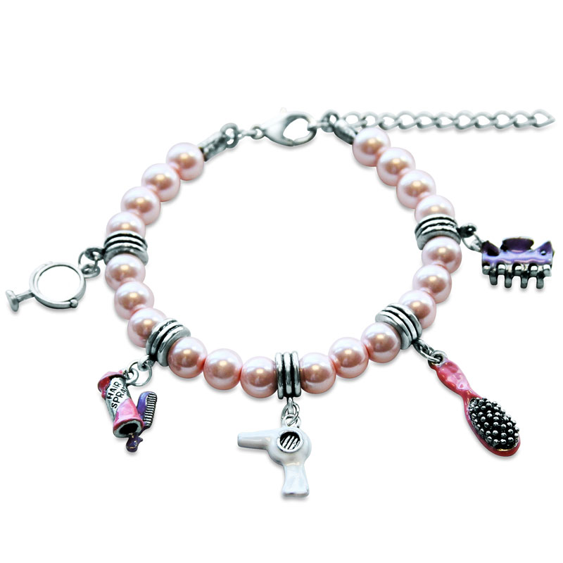 1403S-BR Beautician Charm Bracelet in Silver