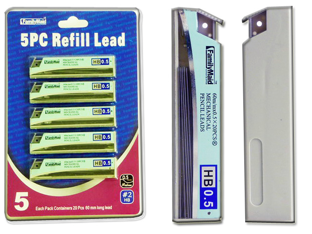 FamilyMaid 26824 0.5 Mm Pencil Lead, 5 Piece - Pack of 144