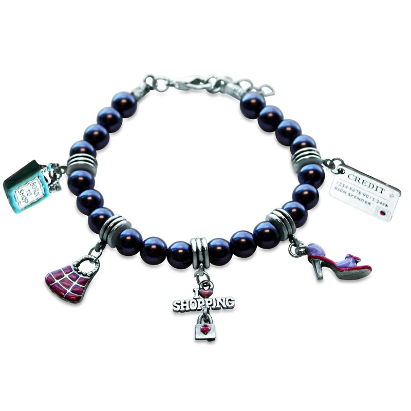 1101S-BR Shopper Mom Charm Bracelet in Silver
