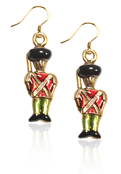 1216G-ER Nutcracker Charm Earrings in Gold