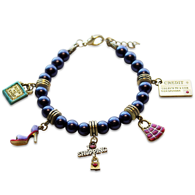 1101G-BR Shopper Mom Charm Bracelet in Gold