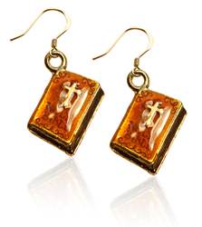 4550G-ER Holy Bible Charm Earrings, Gold