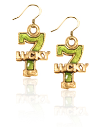 3780G-ER Lucky 7 Charm Earrings, Gold