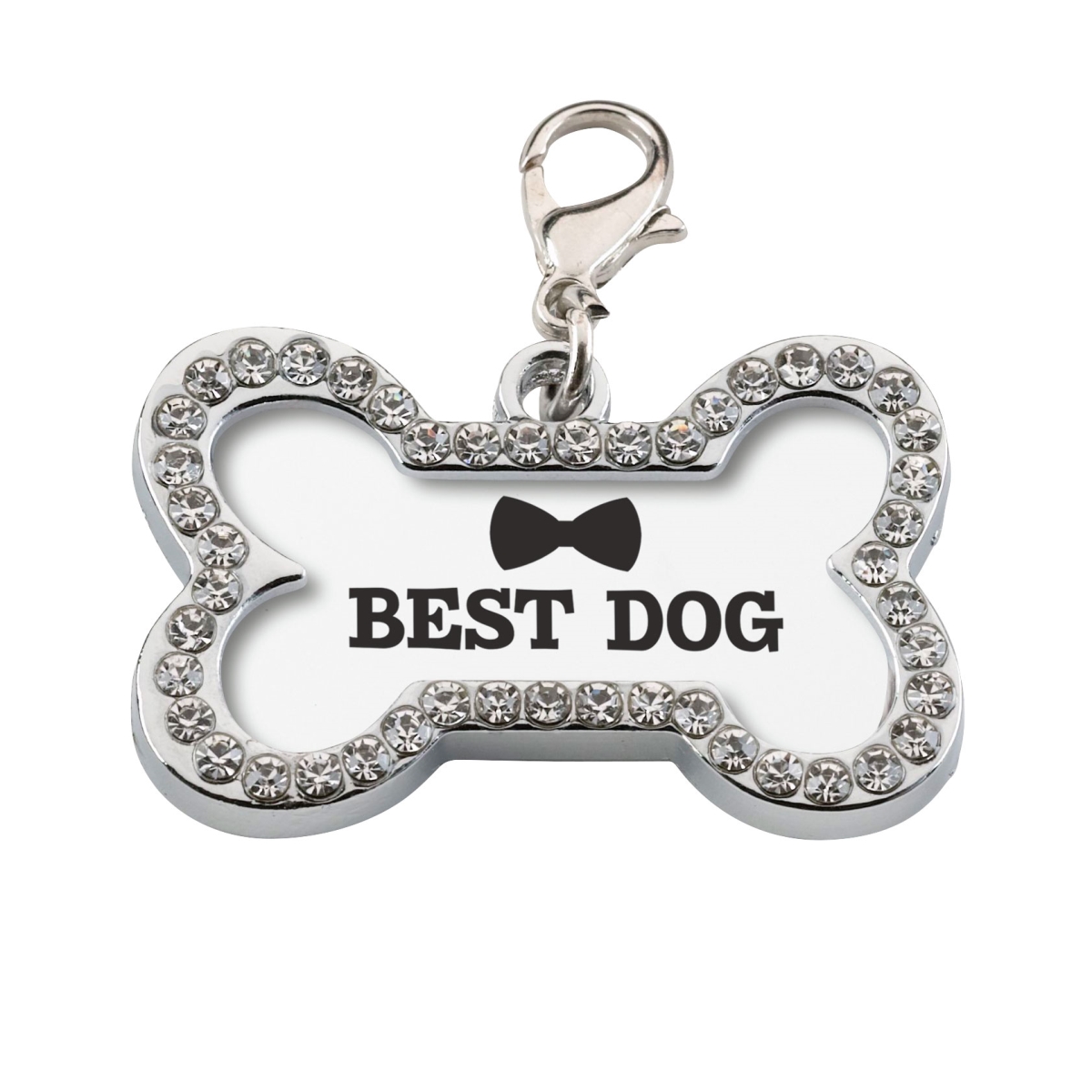 PA135 BD Wedding Dog Collar Charm Best Dog - Silver