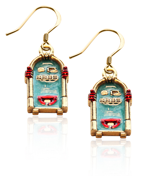2791G-ER Jukebox Charm Earrings in Gold