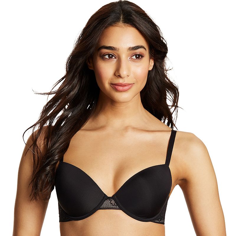Women S Maidenform DM9410 Comfort Devotion Ultimate No-Show Underwire Bra (Black/Paris Nude 38B)