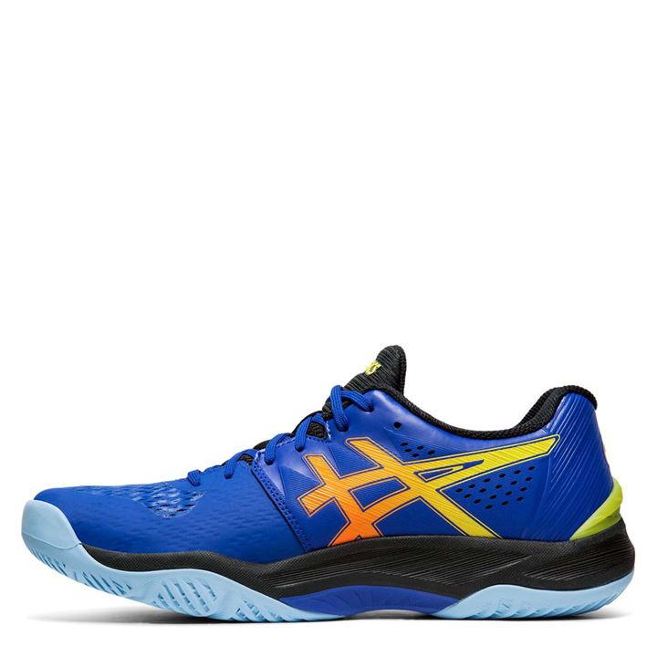 Asics Sky Elite Mens Indoor Court Shoes - Blue/Sour Yuzu