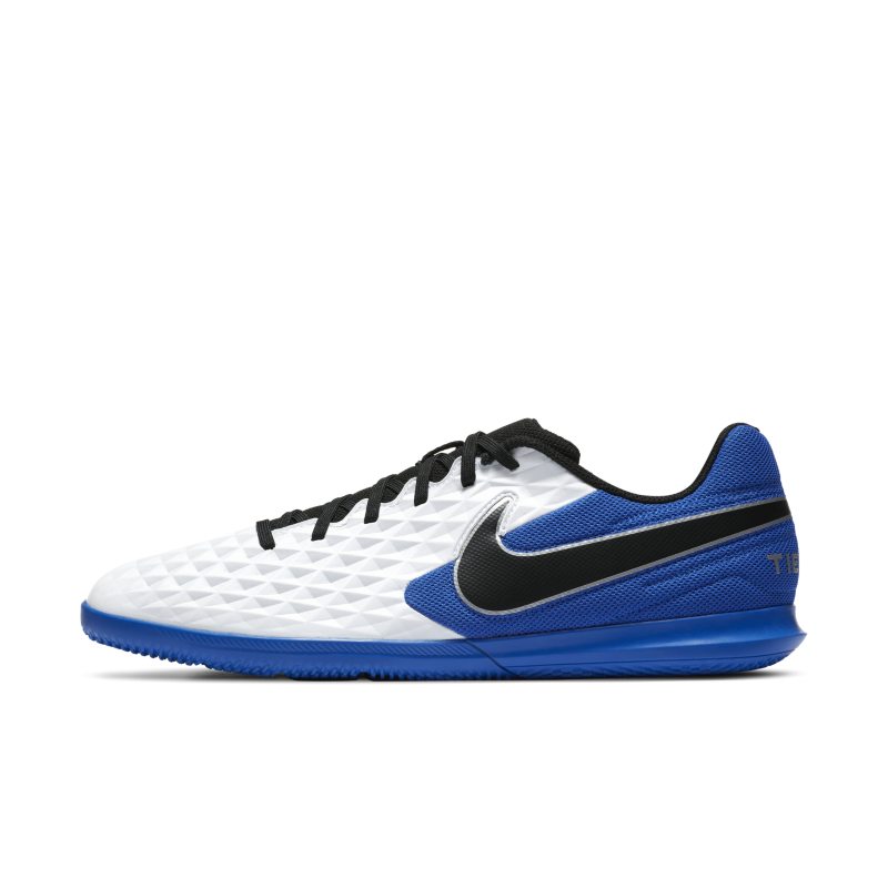 Nike Legend 8 Club IC Indoor Court White/Blue Football Boots/Soccer Cleats (Professional/Low Tops) AT6110-104 (Size: US 10)