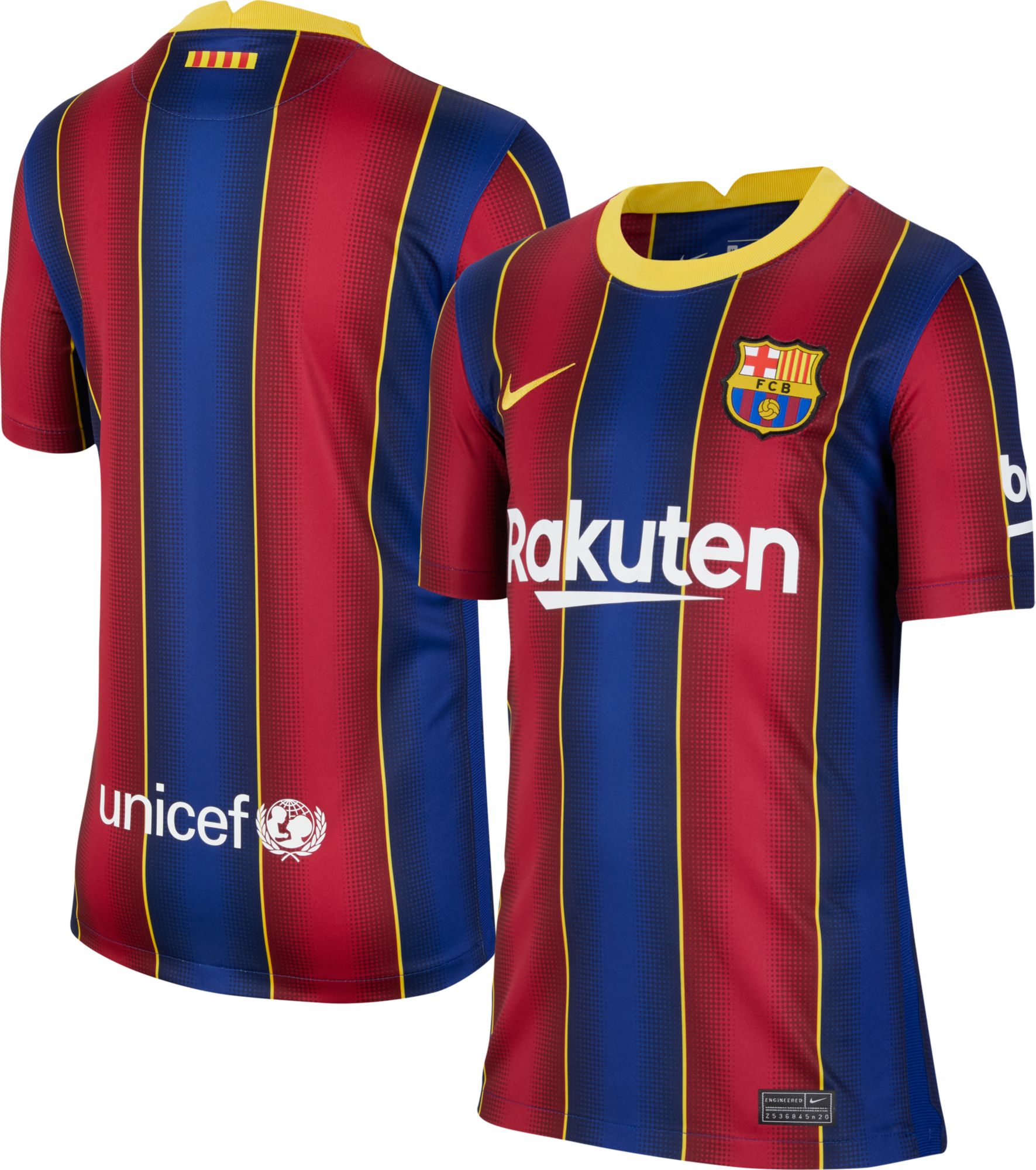 Nike Fc Barcelona Home Breathe Stadium 20/21 Junior T-shirt Azul 10-12 Years