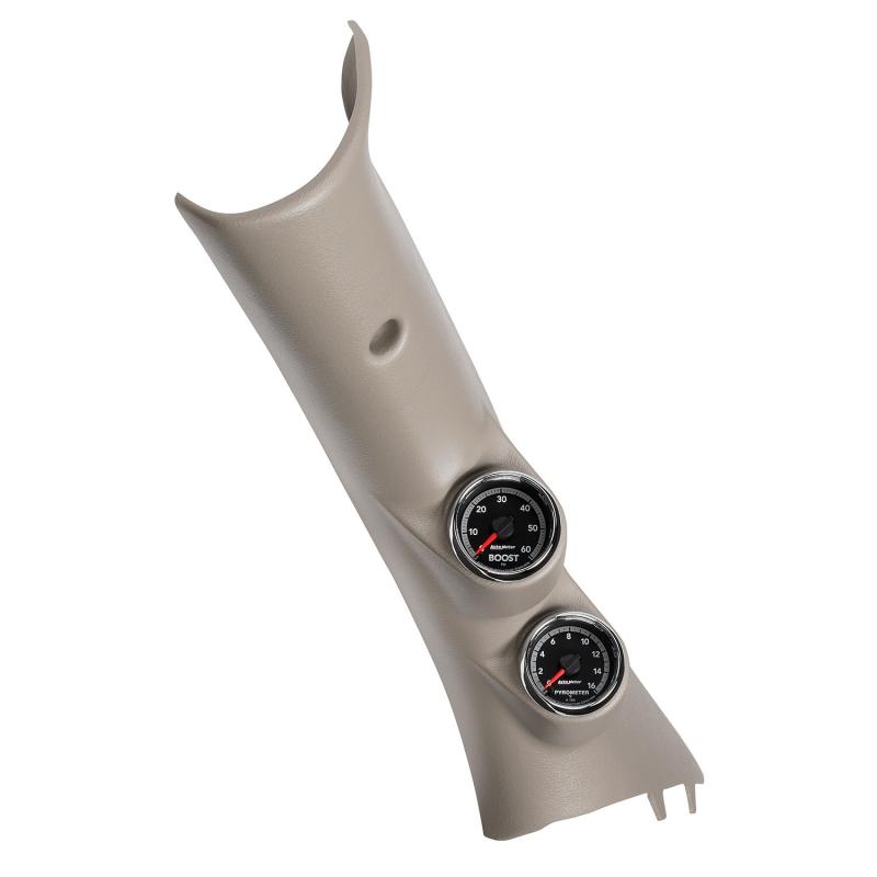 AutoMeter DIESEL GAUGE KIT; a-PILLAR; RAM 10-19; BOOST/EGT; 60PSI/2000deg.F; FACT. MATCH Ram