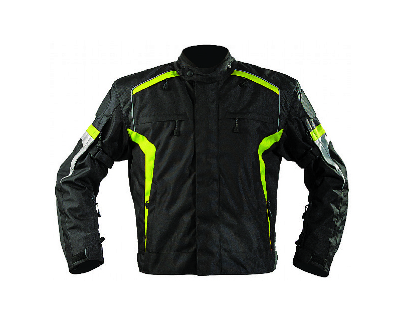 Motonation MNS-TBD-BKFY-4M Apparel Bandido Sport Textile Jacket (Black/Hi Viz Yellow - Medium)