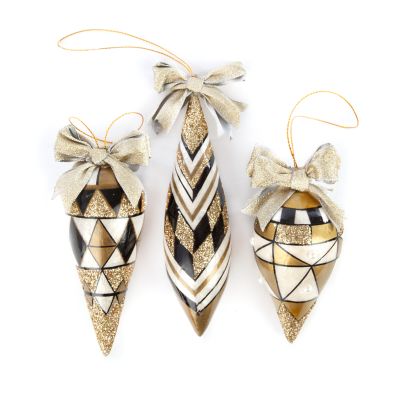MacKenzie-Childs Golden Hour Finial Ornaments, Set of 3