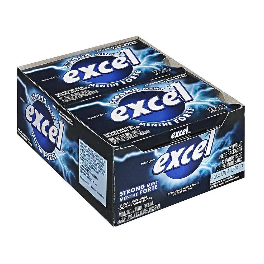 Excel Sugar-Free Gum, Strong Mint, 12 Count {Imported From Canada}