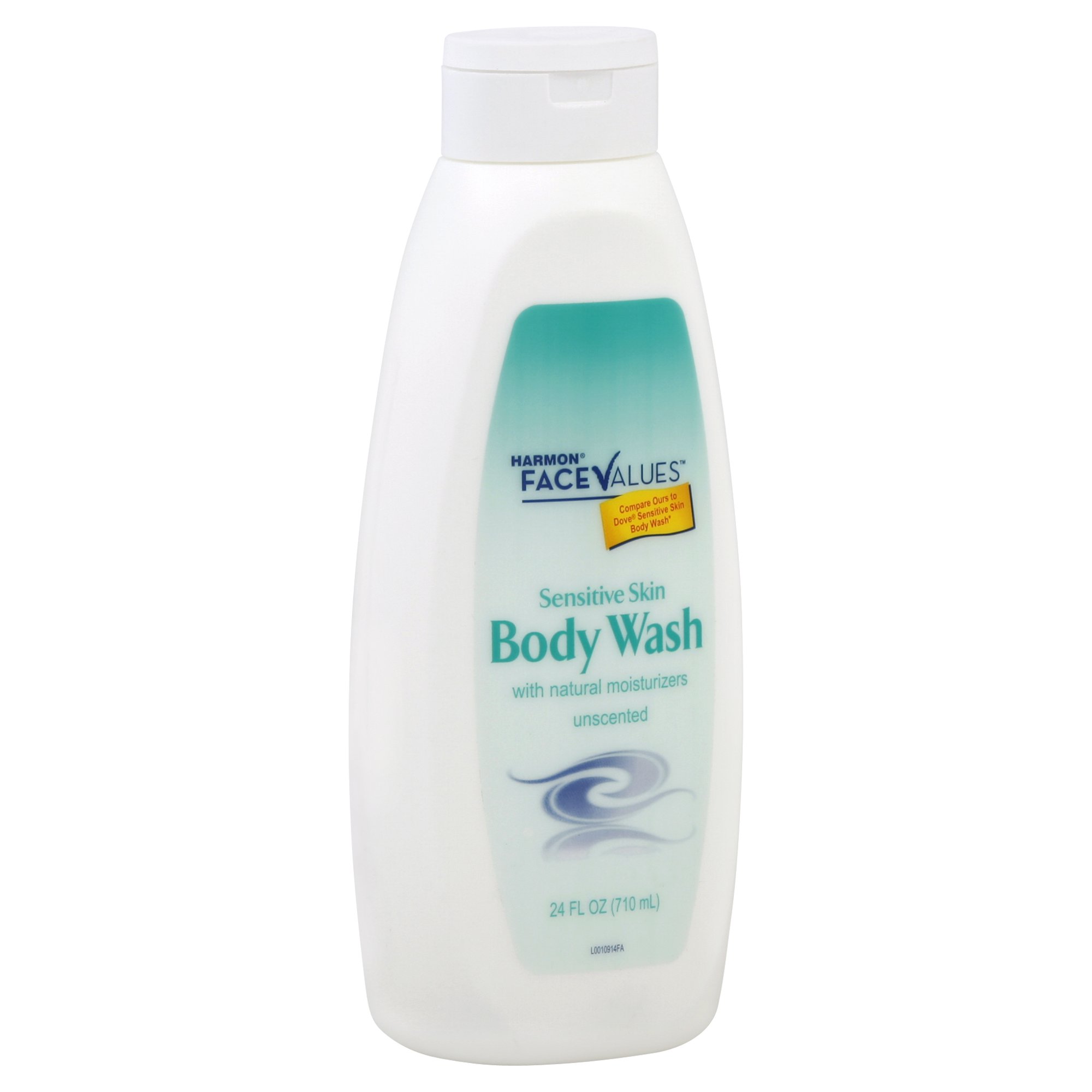 The Unscented Harmon Face Values Body Wash for Sensitive Skin Gently Cleans and Moisturized Skin, Leaving It Incredibly Soft.